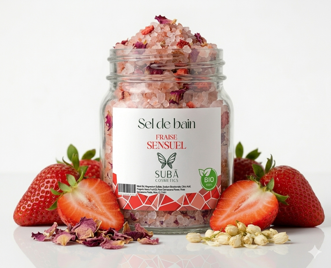 Sel de bain à la fraise