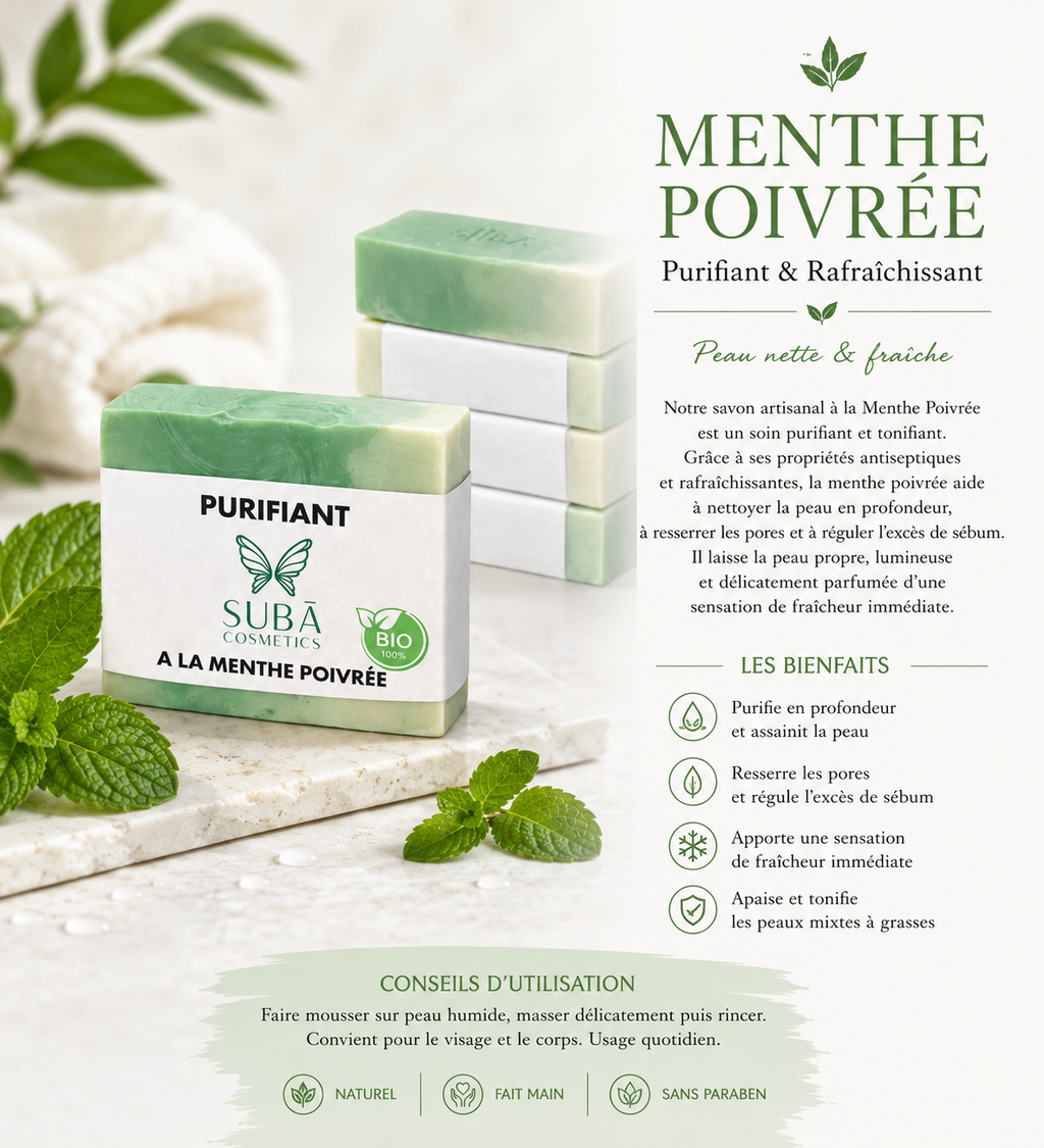 Savon purifiant à la menthe poivrée