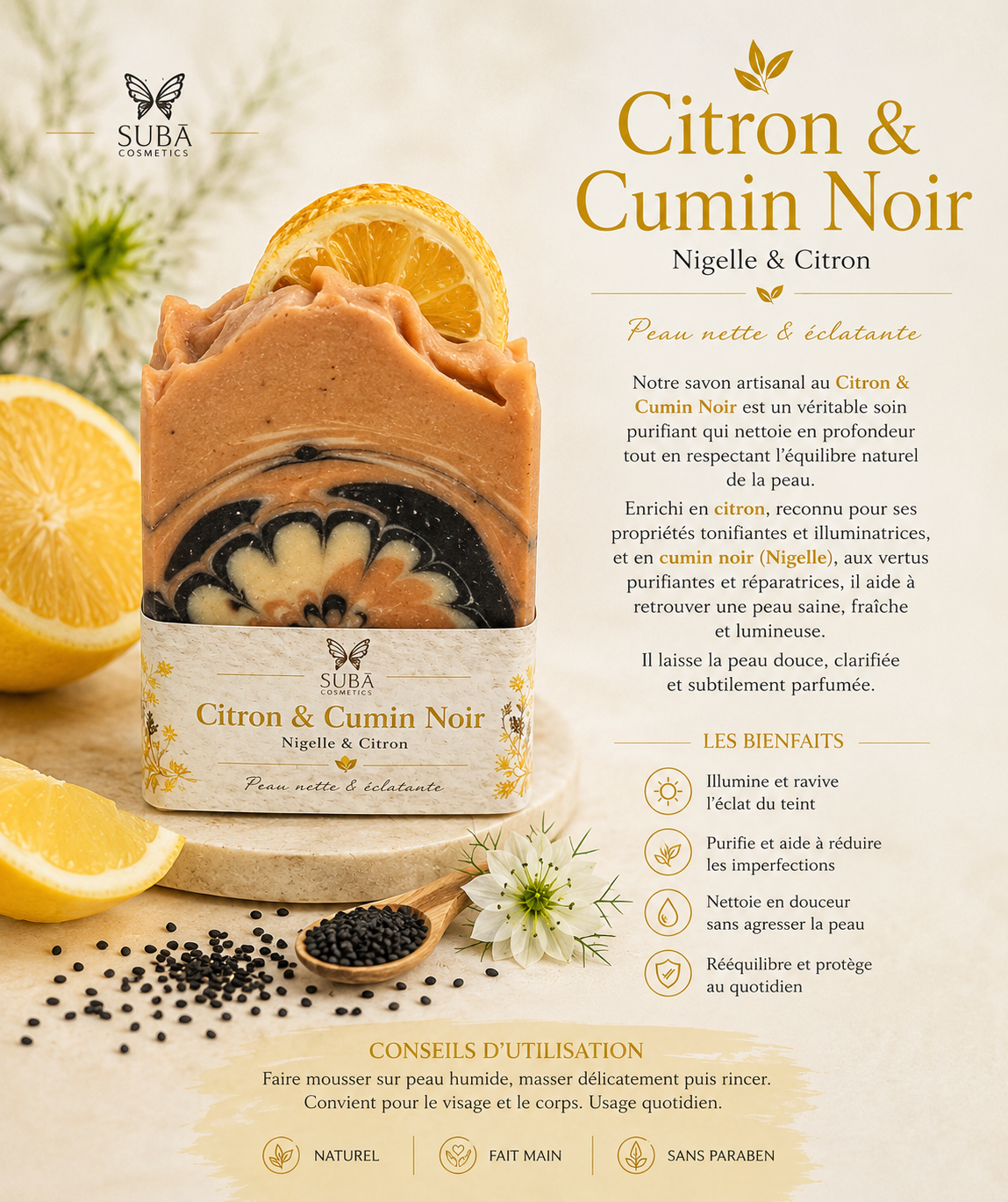 Savon Citron - Cumin noir