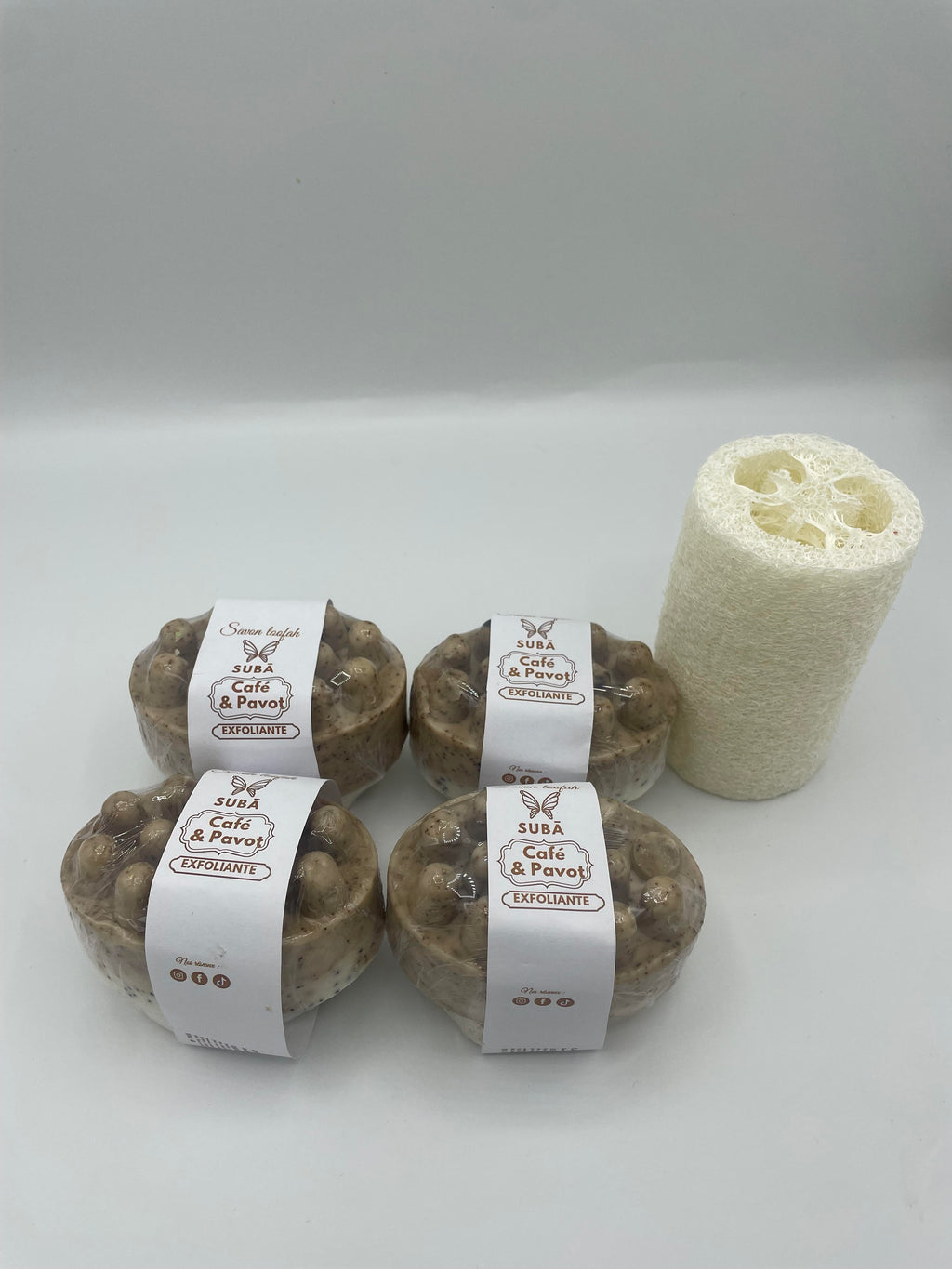 Savon loofah Exfoliant Café & Pavot