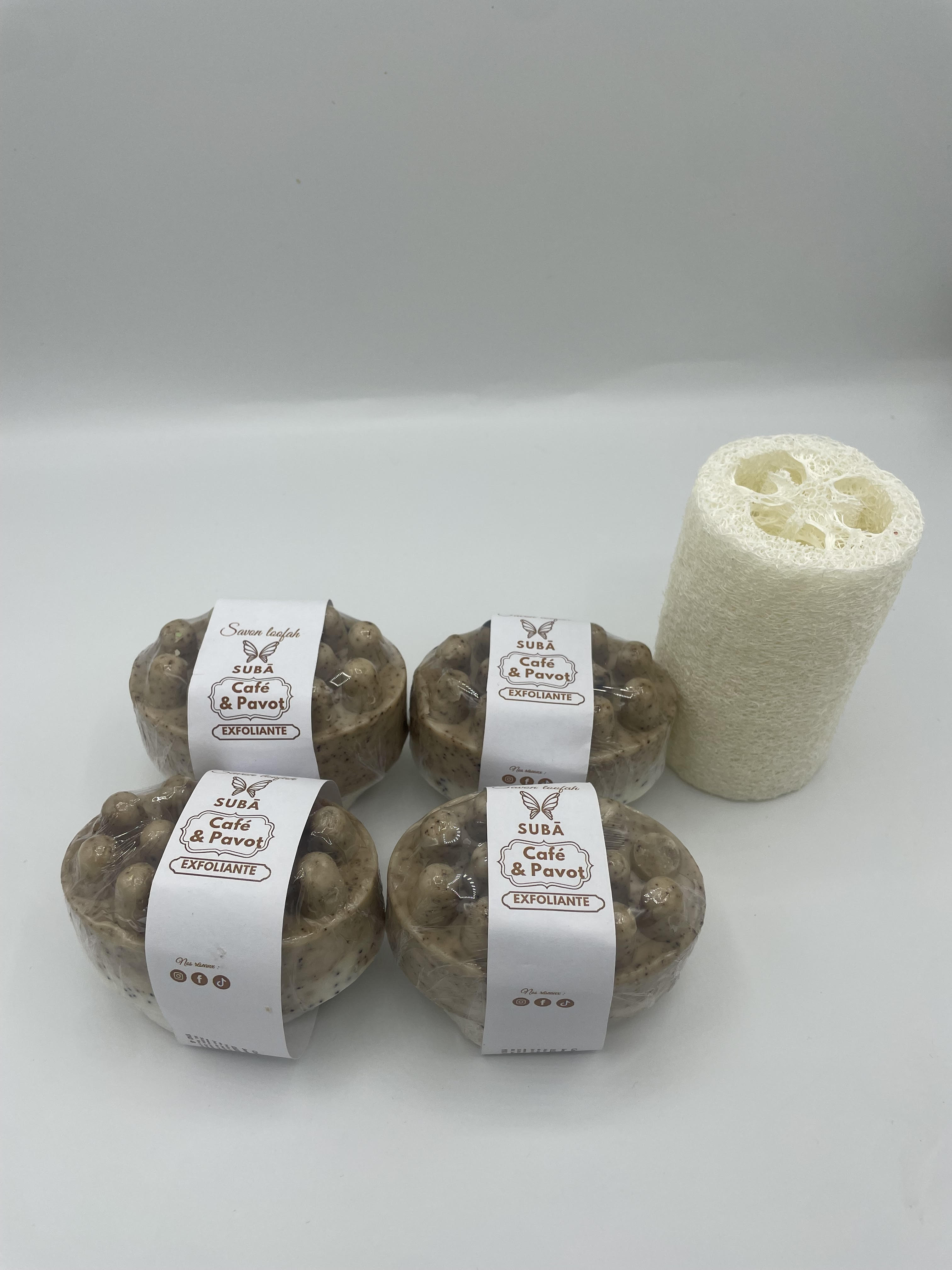 Savon loofah Exfoliant Café & Pavot
